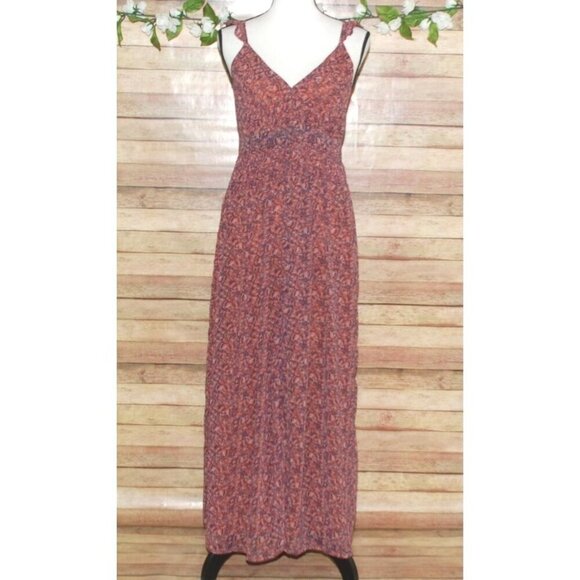 Dear John Elia Sleeveless Maxi Dress Size M Adjustable Straps V-Neck Lined Ruffl - Picture 2 of 11